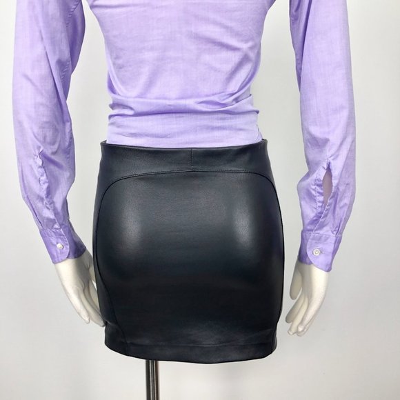 Monika Chiang SM Black Stretch Leather Mini Skirt - Picture 4 of 7